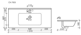 Мебельная раковина Ceramica Nova Element CN7003MB 101см чёрный матовый