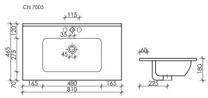 Мебельная раковина Ceramica Nova Element CN7005 81см белый
