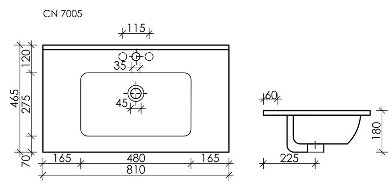 Мебельная раковина Ceramica Nova Element CN7005 81см белый