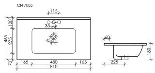 Мебельная раковина Ceramica Nova Element CN7005MB 81см чёрный матовый Мебельная раковина Ceramica Nova Element CN7005MB 81см чёрный матовый