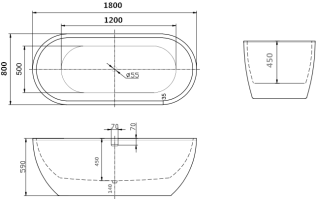 Акриловая ванна Art&Max 180x80см белый AM-218-1800-800