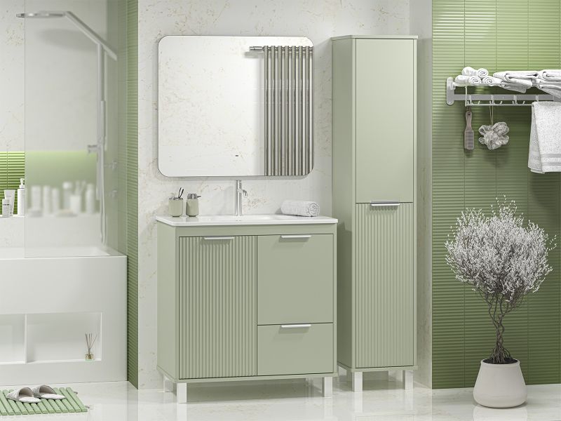 Напольная тумба под раковину Brevita Risacca Pistachio 80 УТ000026420 фисташковый