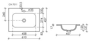 Мебельная раковина Ceramica Nova Element CN7011 61см белый