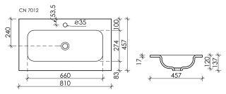 Мебельная раковина Ceramica Nova Element CN7012 81см белый