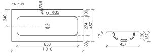 Мебельная раковина Ceramica Nova Element CN7013 101см белый