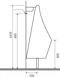 Писсуар настенный SantiLine SL-6004 функция электронного смыва белый Писсуар настенный SantiLine SL-6004 функция электронного смыва белый