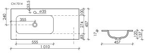 Мебельная раковина Ceramica Nova Element CN7014 чаша слева 101см белый