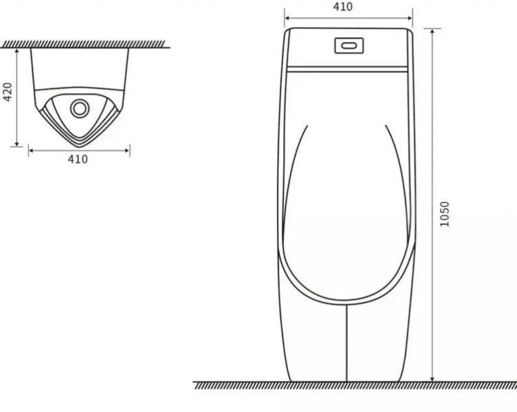 Писсуар настенный SantiLine SL-6005 функция электронного смыва белый