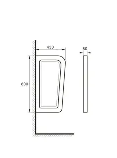 Перегородка для писсуара SantiLine SL-6007 белая