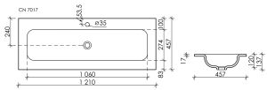 Мебельная раковина Ceramica Nova Element CN7017 121см белый