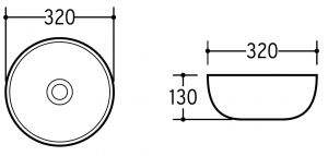 Накладная раковина Charus Emilia 700-013B 32см чёрный