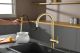 Смеситель для кухни AQUAme Cucina AQM9901BG с выдвижным изливом золото брашированное