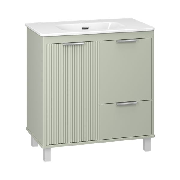 Напольная тумба под раковину Brevita Risacca Pistachio 80 УТ000026420 фисташковый