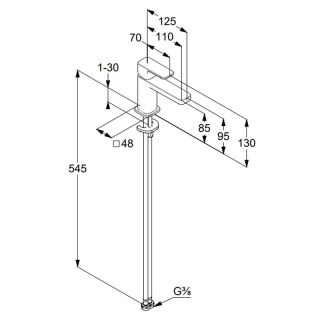 Смеситель для раковины Kludi Renon 42290N275 сталь оружейная брашированная
