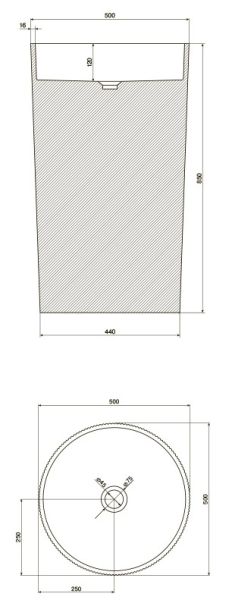 Напольная раковина NT Bagno Bravo NT703 50см белый матовый