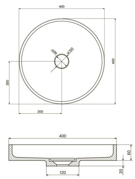 Накладная раковина NT Bagno Fanello NT705 40см белый матовый