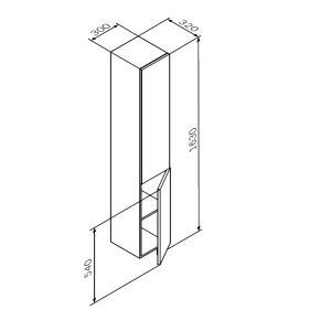 Шкаф-колонна Am.pm Gem 30 R M90CHR0306GM графит матовый