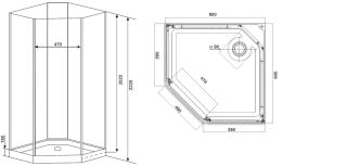Timo Premium ILMA 709 душевая кабина (90*90*222) Timo Premium ILMA 709 душевая кабина (90*90*222)