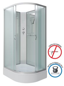 Душевая кабина Niagara NG-33984-14LBK 90x80см серебро/матовое