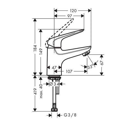 Смеситель Hansgrohe Novus  71050000 для раковины