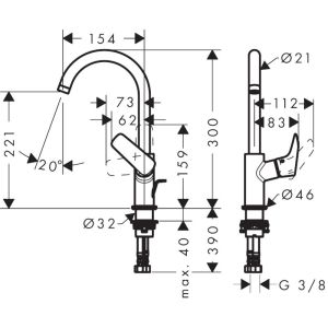 Смеситель для раковины Hansgrohe Logis 71130670 Черный матовый