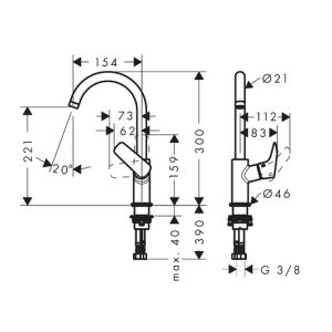 Смеситель Hansgrohe Logis 71131000 для раковины