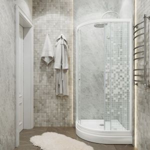 Душевая кабина Triton Стандарт-Мозаика Щ0000061803 90x90 см профиль белый стекло мозаика