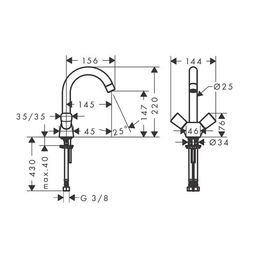 Смеситель Hansgrohe Logis 71221000 для раковины