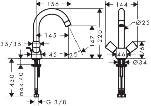 Смеситель Hansgrohe Logis 71222000 для раковины с д/к