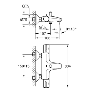 Смеситель для ванны Grohe Grohtherm 34576000 хром