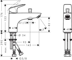 Смеситель Hansgrohe Logis 71312000 на борт ванны