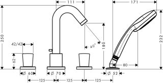 Смеситель Hansgrohe Logis 71314000 на борт ванны Смеситель Hansgrohe Logis 71314000 на борт ванны