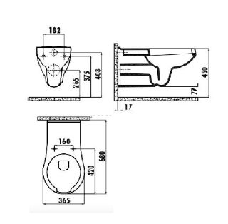 Подвесной унитаз с функцией биде Creavit BD320-00CB00E-0000 для людей с ограниченными возможностями