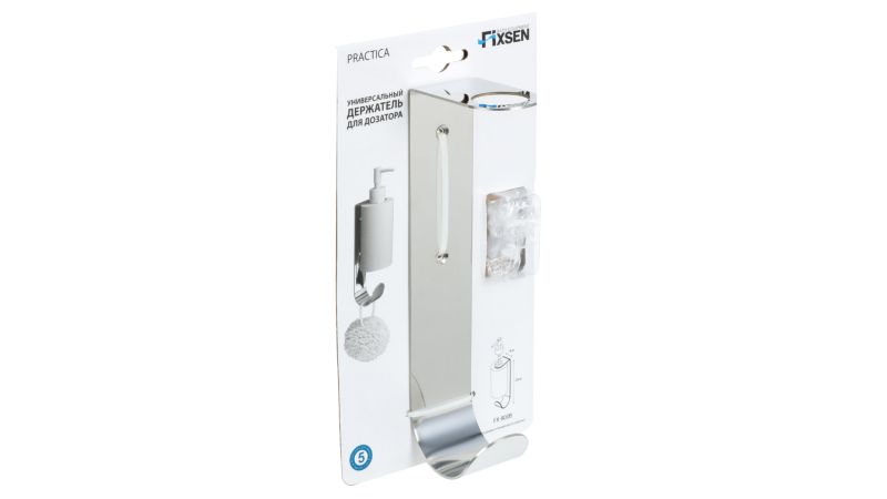 Держатель для дозатора с крючком, хром, Fixsen Practica (FX-800B)