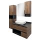 Зеркало-шкаф Comforty Штутгарт-90 дуб тёмно-коричневый
