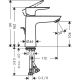 Смеситель Hansgrohe Talis E для раковины 71710990 с донным клапаном