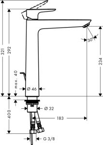 Смеситель Hansgrohe Talis E 71716000 для раковины с д/к