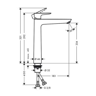 Смеситель Hansgrohe Talis E 71717140 для раковины