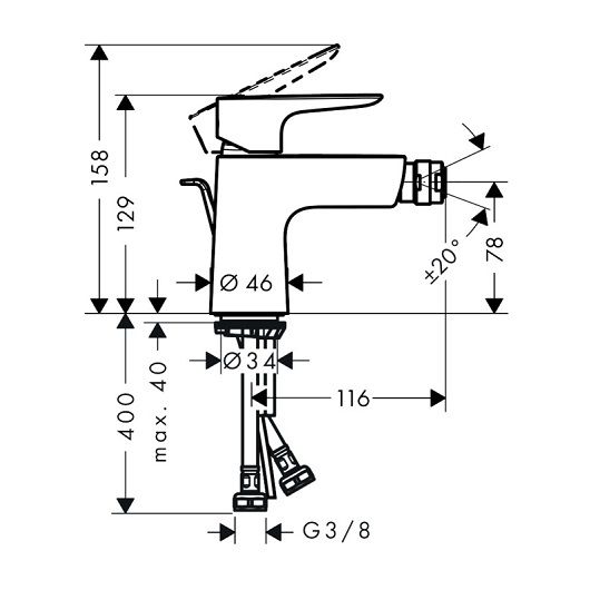 Смеситель для биде Hansgrohe Talis E 71720700