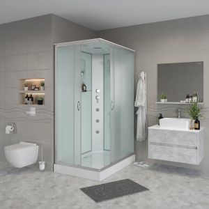 Душевая кабина Niagara NG-43295-14QG с гидромассажем 120x90см серебро/матовое