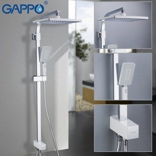 Душевая стойка Gappo G2408-8 белый/хром Душевая стойка Gappo G2408-8 белый/хром