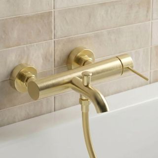 Смеситель для ванны и душа WasserKRAFT Niers 3001BG золото матовое