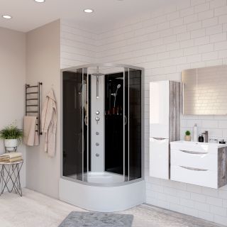 Душевая кабина Niagara NG-2510-14LBKTG с гидромассажем 120x80см серебро/тонированное