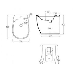 Биде Artceram Azuley AZB002 01 00 белое