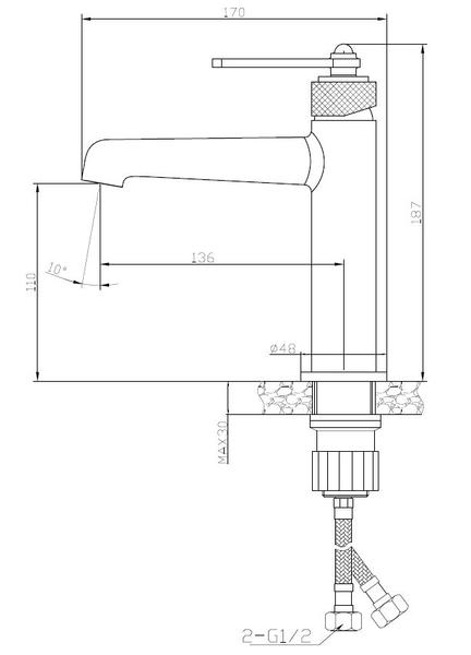 Смеситель для раковины ESKO Bangkok Black BG26B черный