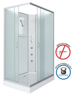 Душевая кабина Niagara NG-43185-14QBKG с гидромассажем 110x80см серебро/матовое