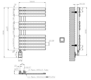 Электрический полотенцесушитель Boheme Venturo 721-B чёрный матовый