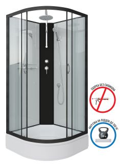 Душевая кабина Niagara NG-6701-14BKT 90x90см чёрный/прозрачное