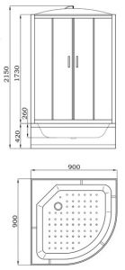 Душевая кабина Parly 90x90см EF921