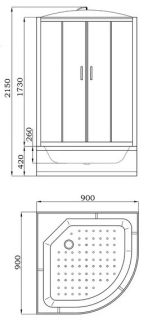 Душевая кабина Parly 90x90см EF921 Душевая кабина Parly 90x90см EF921